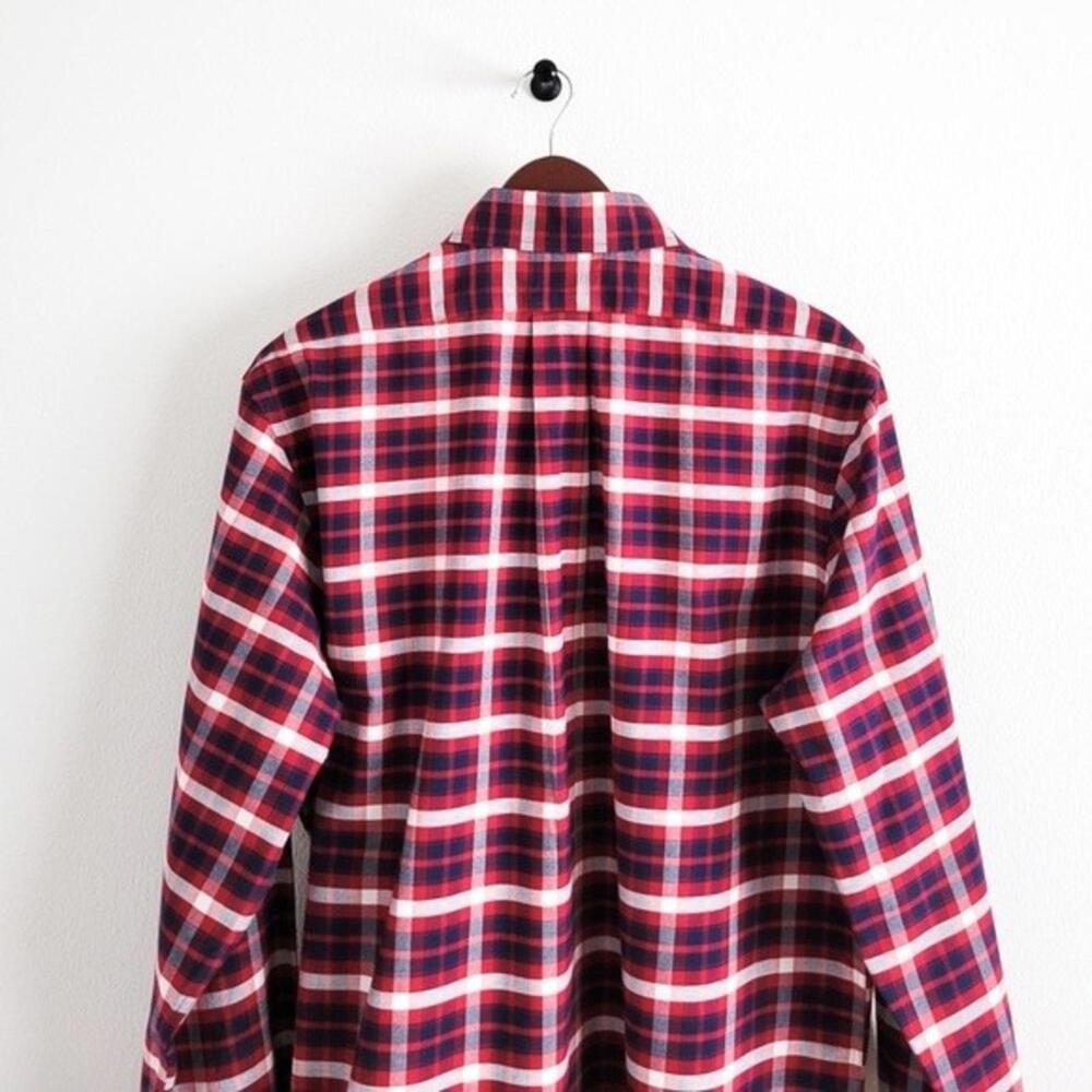 NEW Brooks Brothers Shirt Oxford Regent Button Down Plaid Navy Blue Red L - Picture 5 of 9